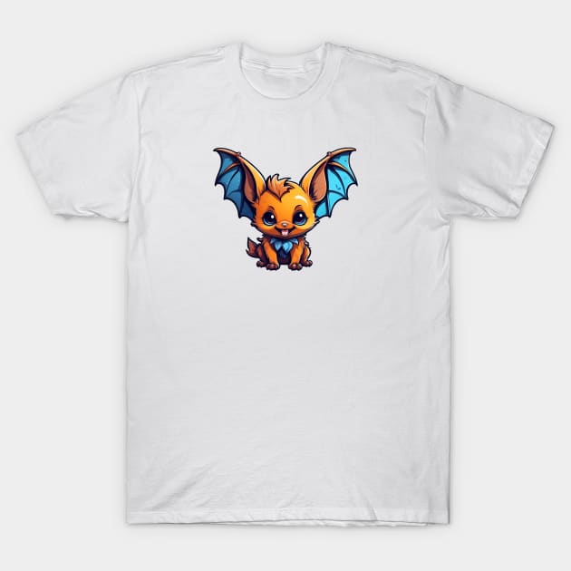 Adorable little bat with big blue wings T-Shirt by CreativeXpro